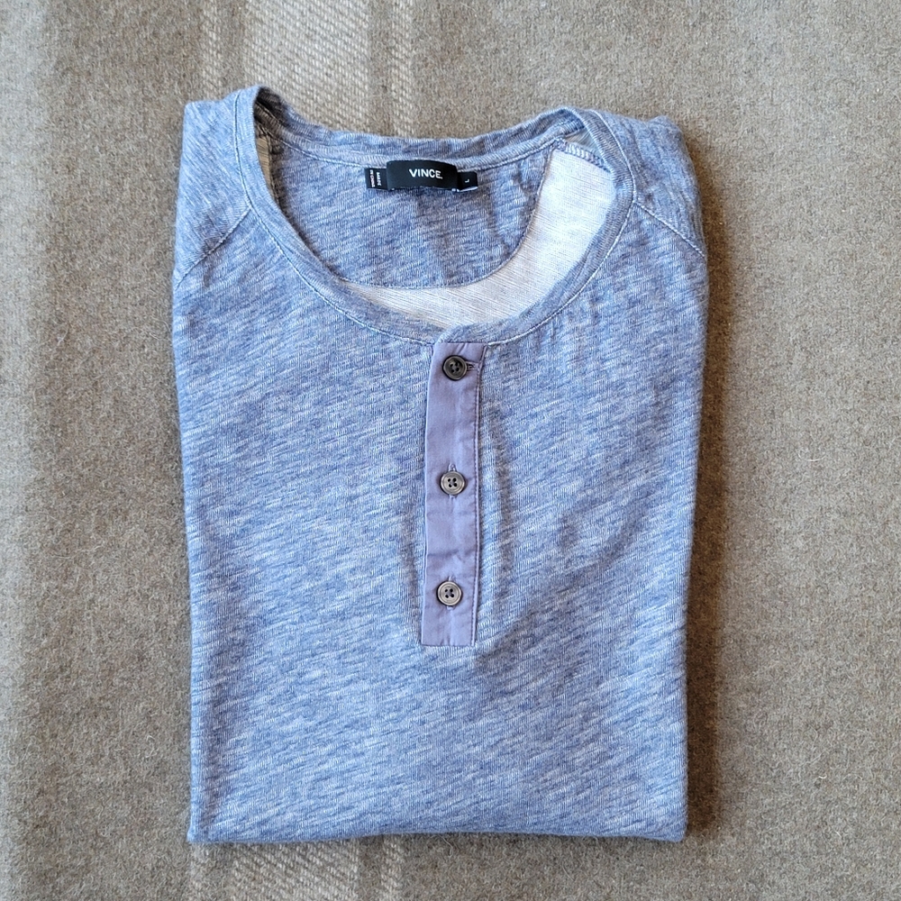 Men's Blue Vince Short Sleeve Henley